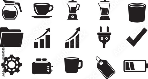 coffee Minimal vector illustration silhouette in white background