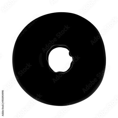 Abstract black ring shape isolated on white background