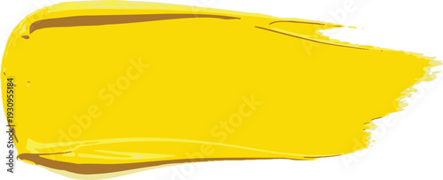 Vibrant yellow paint stroke creation emphasizes bold artistic color.