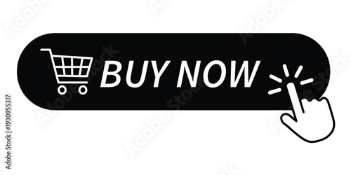 buy now button icon – shopping cart click web call to action symbol