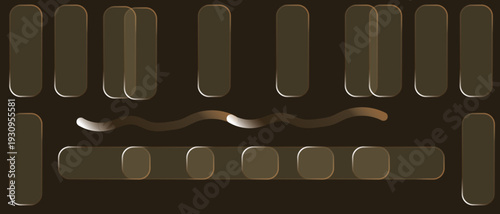 Abstract metallic shapes on a dark background