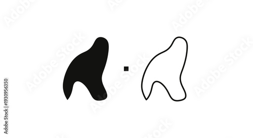 Abstract black and white minimalist design with subtraction sign in between Vector