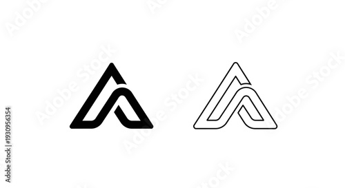 Modern abstract geometric design logo concept with 3d effect and triangle Vector