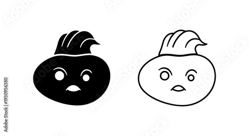 Cute cartoon characters with unique hairstyles and big eyes Vector