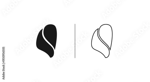 Minimalist abstract logo design with organic shape and negative space Vector