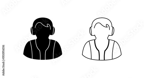 Diverse people wearing headphones, music listening, audio enjoyment, headphone users Vector