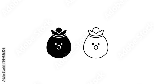 Two money bags with cowboy hats on white background Vector