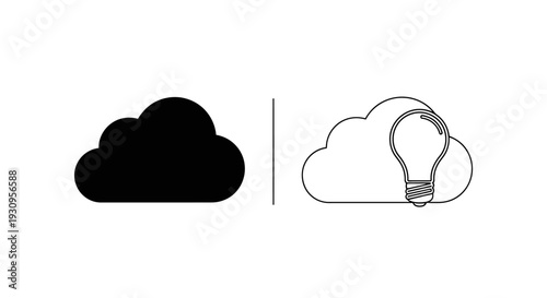 Lightbulb cloud idea innovation concept creative thinking inspiration design Vector