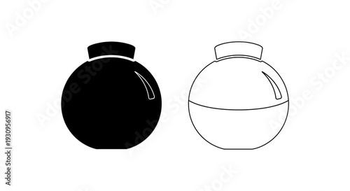 Black and white vase designs, minimalist ceramic pottery, simple plant holder Vector