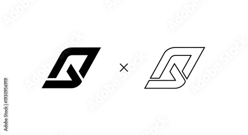 Modern abstract logo design with geometric shapes and negative space Vector