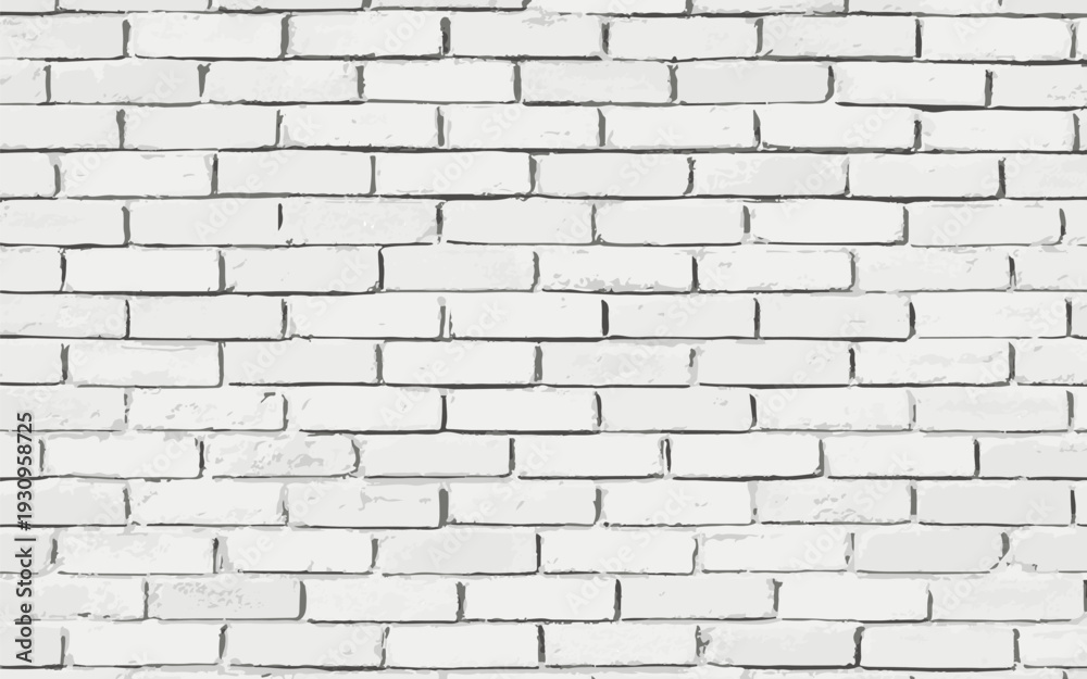 Obraz premium Texture of a white brick wall vector illustration