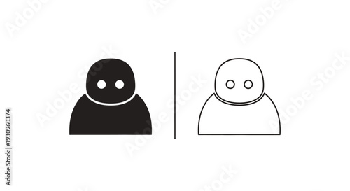Minimalist vector illustration of two people with different expressions Vector