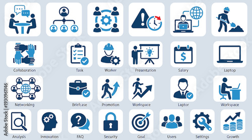 Business Strategy and Management Icon Set