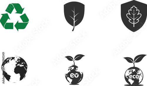 World environment day eco friendly symbols and logos