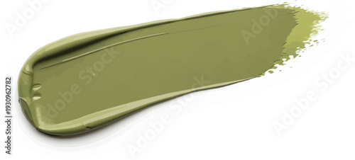 Single smooth swatch of dull green clay mask demonstrates natural skin.