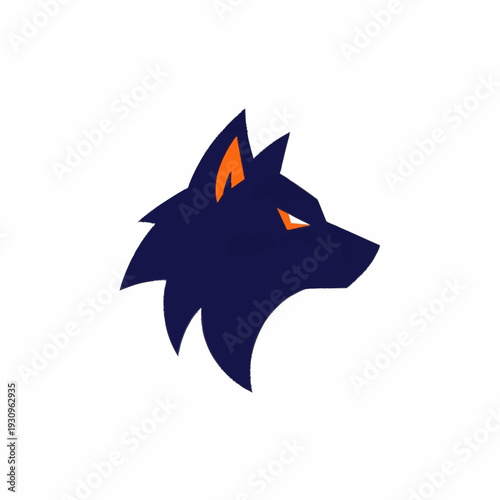 Dark Wolf Head Logo Design Fierce Expression.