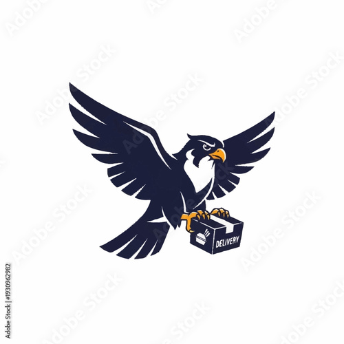 Majestic Falcon Delivering Package with Speed and Precision.
