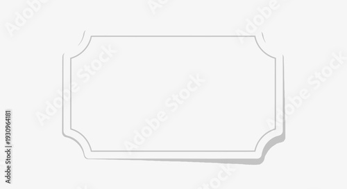 Blank 3d photo frame on a white background template with empty paper space for your art design and picture decoration
