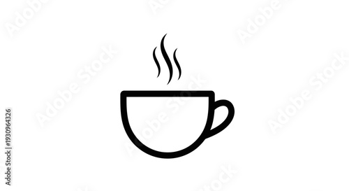 A steaming cup of coffee and a hot mug of tea presented as a minimalist vector icon illustration for a cafe beverage sign