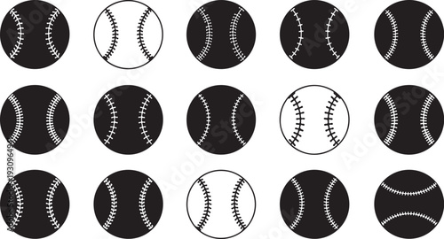 Collection of baseballs in various orientations and lighting conditions