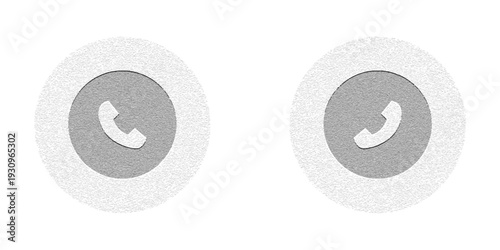 Phone call icon accept and decline. Icons depict the option to accept or decline phone call with red and green buttons. Phone icon. Answer and hang up the phone icon. Accept and decline incoming call