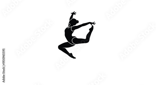 A dynamic dancer mid air exhibiting graceful form a striking silhouette