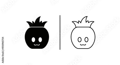 Two cute characters with different hairstyles and expressions standing side by side Vector