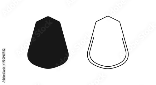 Black and white cone shapes, minimalist geometric design, abstract illustration Vector