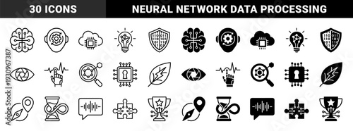 Hybrid Artificial Intelligence and Digital Innovation Symbols Featuring Neural Circuits Integrated with Nature Security and Data Analysis Elements