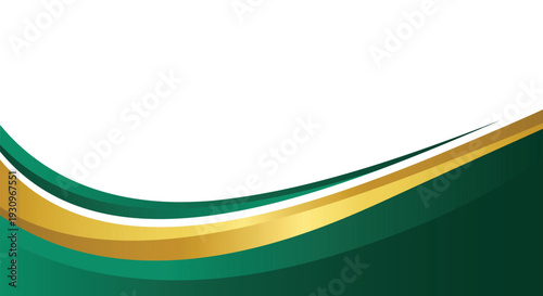 Fotografía Elegant Green and Gold curve Header or footer background suitable for Certificat