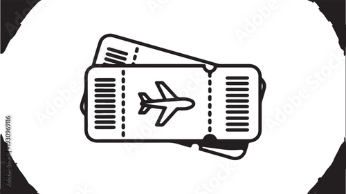 Two overlapping airplane tickets featuring a small aircraft symbol ready for international travel