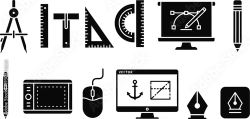 Design tools evolution from traditional to digital vector set