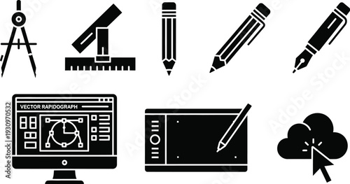 Design tools evolution from traditional to digital vector set