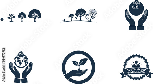 World environment day eco friendly sustainable living icons