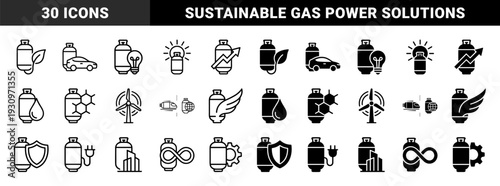 Hybrid liquid petroleum gas cylinder symbols featuring integrated concepts for renewable energy sustainability global transport and industrial power