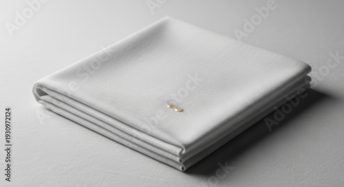 Folded White Linen Handkerchief Stack
