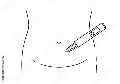 Semaglutide Injection Pen. Semaglutide therapy on diabetes management abstract concept. Weight Loss Medication Semaglutide Injection