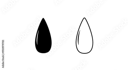 Minimalist water droplet designs: simple, clean, and modern water drop illustrations Vector