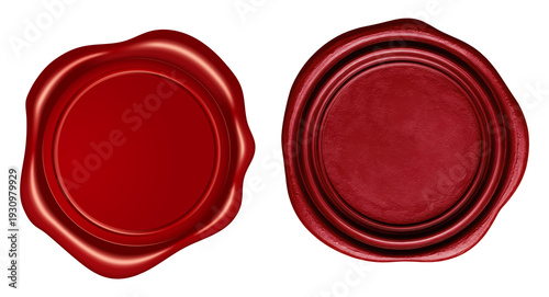 Photos Postage red wax seal scroll stamp empty sign diploma certificate isolated on whi