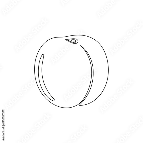 Simple Line Drawing of Apple.