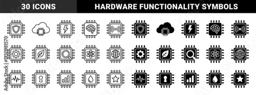 Hardware Processor Unit Integrated with Multifunction Symbols Representing Security Cloud Computing Artificial Intelligence and Energy Efficiency