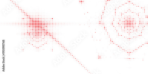 Abstract red halftone dotted starburst background modern radial explosion pattern design for banner presentation website header marketing and print template vector illustration on white background