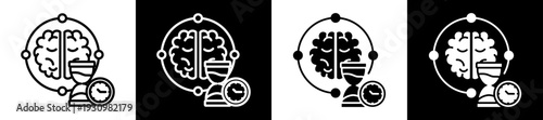Memory Recall Icon In Flat Version On Black And White Background