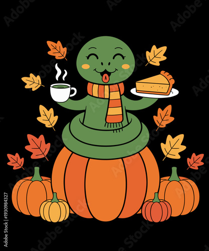Funny Snake Coffee Autumn Thanksgiving