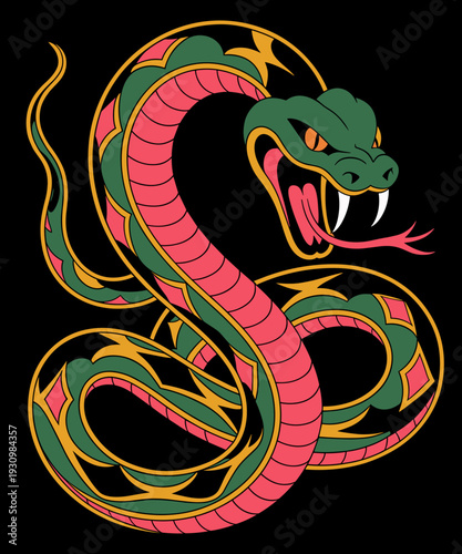 Retro Vintage Snake Funny Snakes Animal Lover Graphic