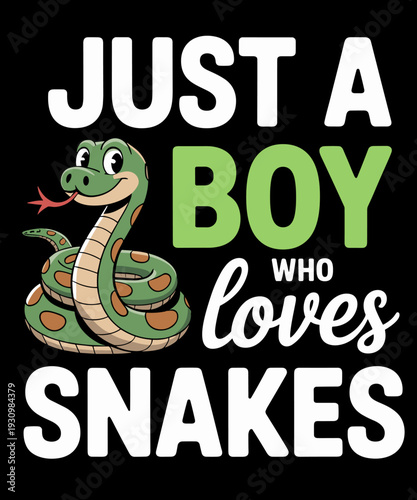 Just A Boy Who Loves Snakes - Funny Gift For Snake Lover