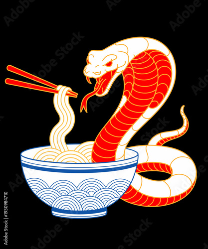 Funny Japanese Kawaii Ramen Snake Coral Snake Lover