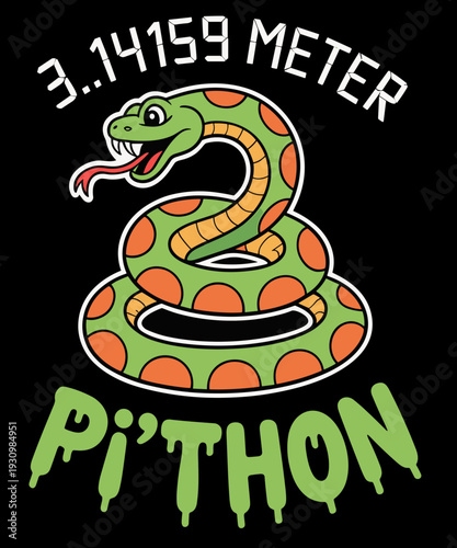 Pi Thon Funny Snake Math Pun 3.14 Pi Day