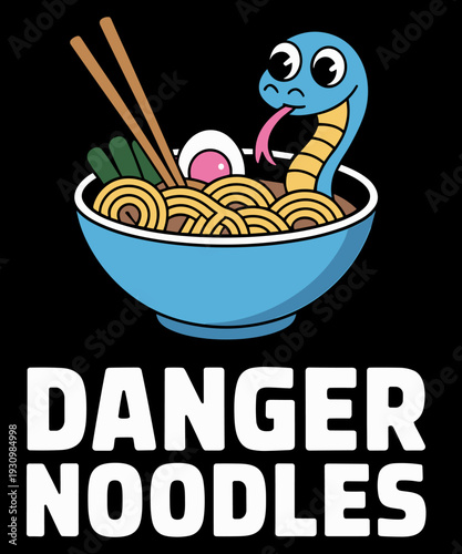 Danger Noodles, Snake Kawaii Anime Funny Ramen Soup Snakes