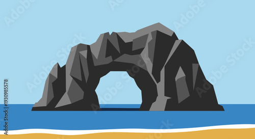 Large Rock Formation with Natural Arch.